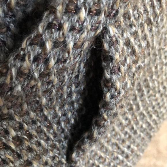 Eileen Fisher Brown Tan Tweed Italian Fabric 4-Button Swing Jacket size Large - Picture 6 of 14